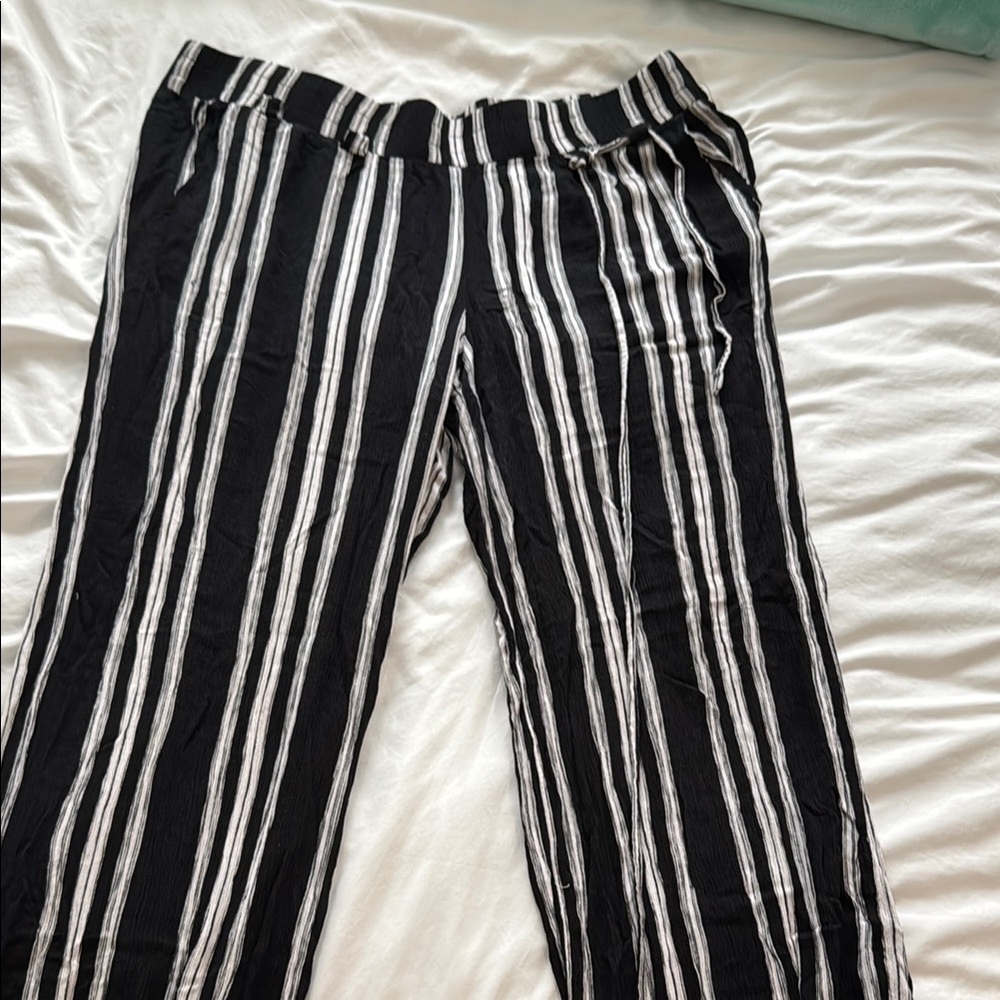 Black and White Striped Pants
